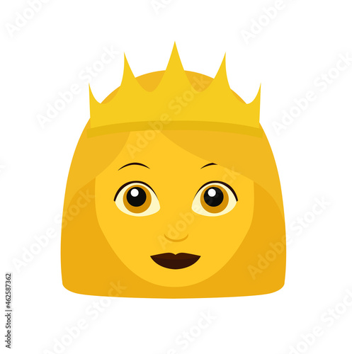 queen emoji face vector illustration
