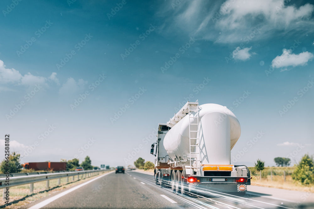 Fuel Lorry truck on a motorway