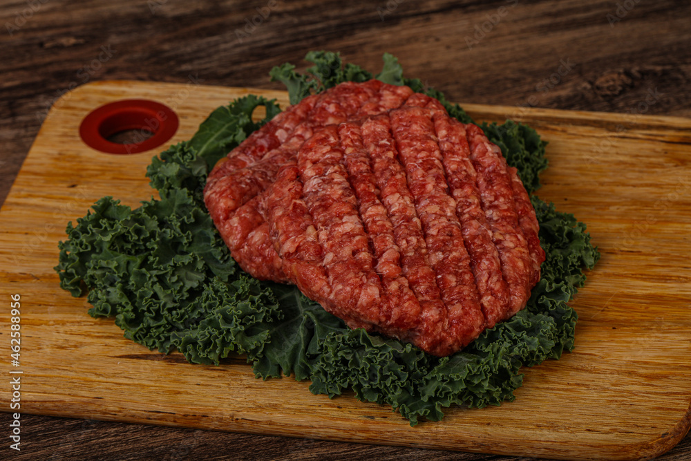 Raw beef burger cutlet for cooking Raw beef burger cutlet for cooking