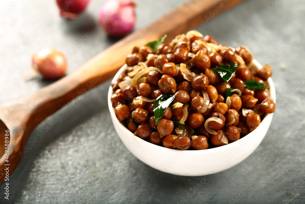 Street foods background- spiced fried chickpeas masala. Street foods background- spiced fried chickpeas masala.