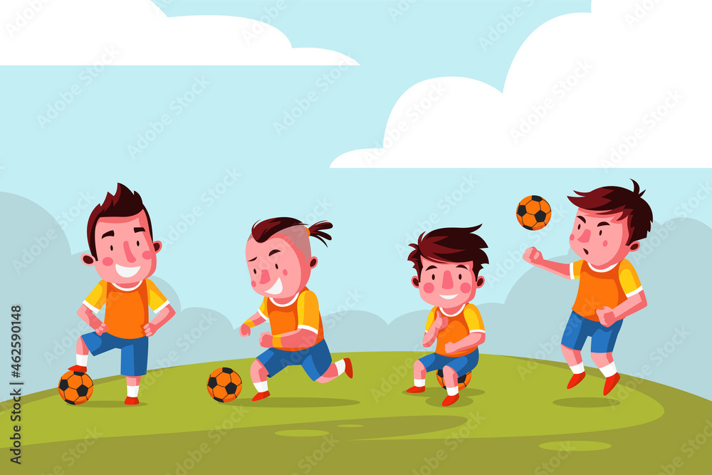 Soccer Cartoon Character Set