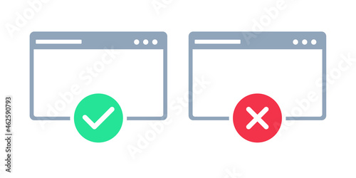 Free Download Tab window with checkmark and cross mark. Illustration vector - GFXLoad