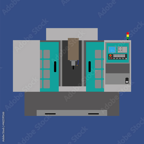 Vector illustration of мilling CNC machine
