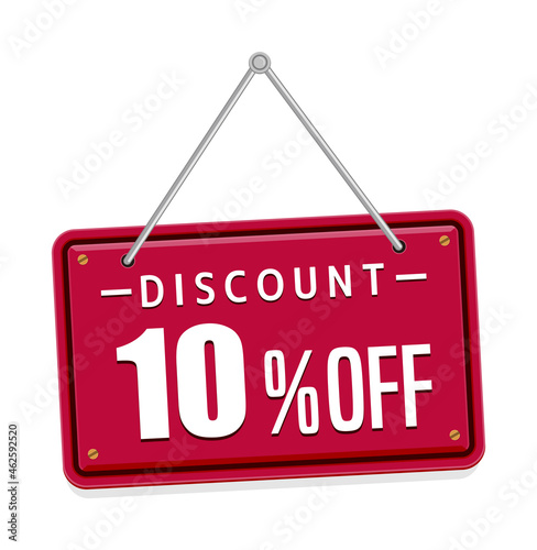 10% off discount icon illustration set for ecommerce site etc. (hanging signboard motif )