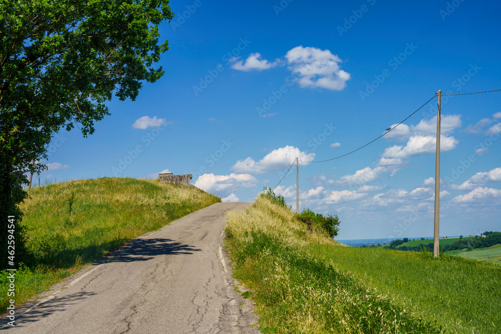 Rural landscape near Sala Baganza and Torrechiara, Parma, at springtime Rural landscape near Sala Baganza and Torrechiara, Parma, at springtime