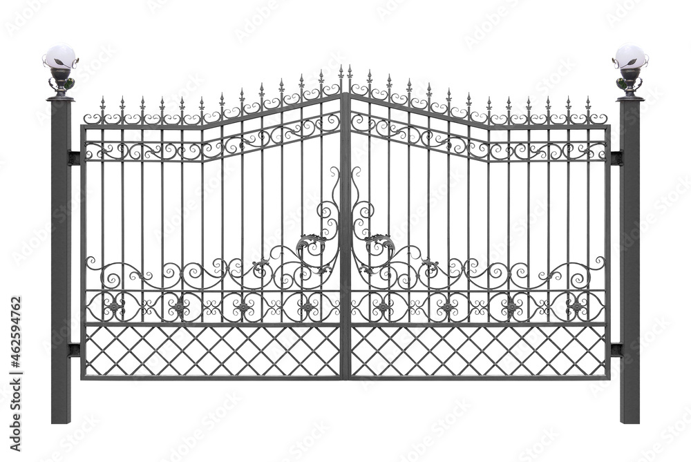 Naklejka premium Decorative gates with lanterns.