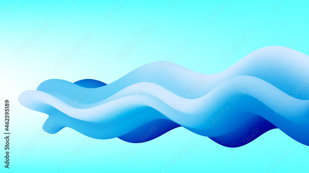 Blue liquid wave flow. Abstract vector background.