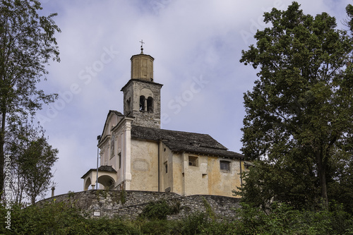 Closeup shot of a parish of Sant'Antonio Abate located in Vacciago, Novara, Piedmont photo