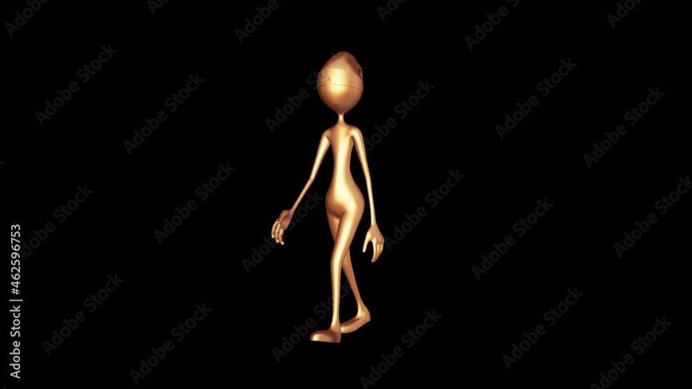 Man Gold Walk Looped Video on Alpha Channel Man Gold Walk Looped Video on Alpha Channel