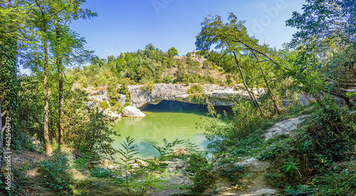 Bild auf Leinwand Picture of waterfall Pazinski Krov near Pazin in the Croatian province of Centra