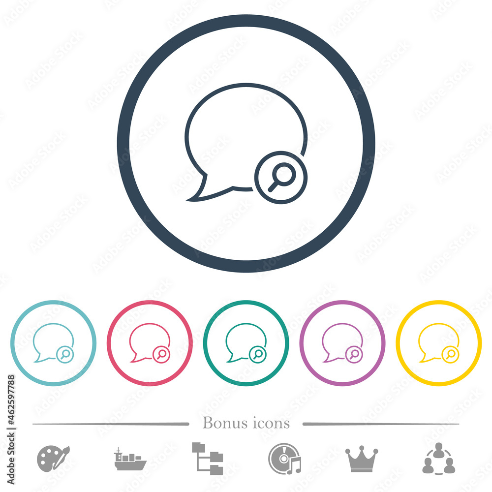 Find message outline flat color icons in round outlines Find message outline flat color icons in round outlines