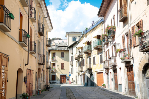 Fototapeta Naklejka Na Ścianę i Meble -  Susa, Segusium, historical roman city in the north of Piedmont, Italy in a sunny day with blue sky