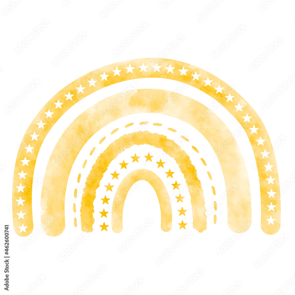 Obraz premium Boho watercolor rainbow with pastel colors