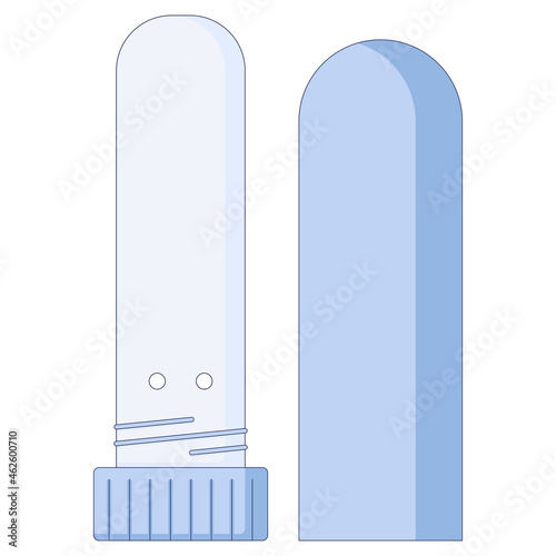 Medical concept. Nasal pencil. For colds, flu, cough medicine inhaler pencil in the nose in a flat style isolated on a white background. Vector illustration