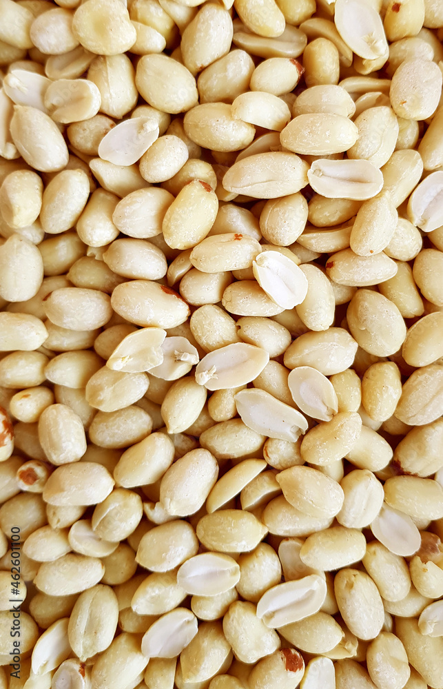 Top view of peeled peanuts as background , texture Top view of peeled peanuts as background , texture