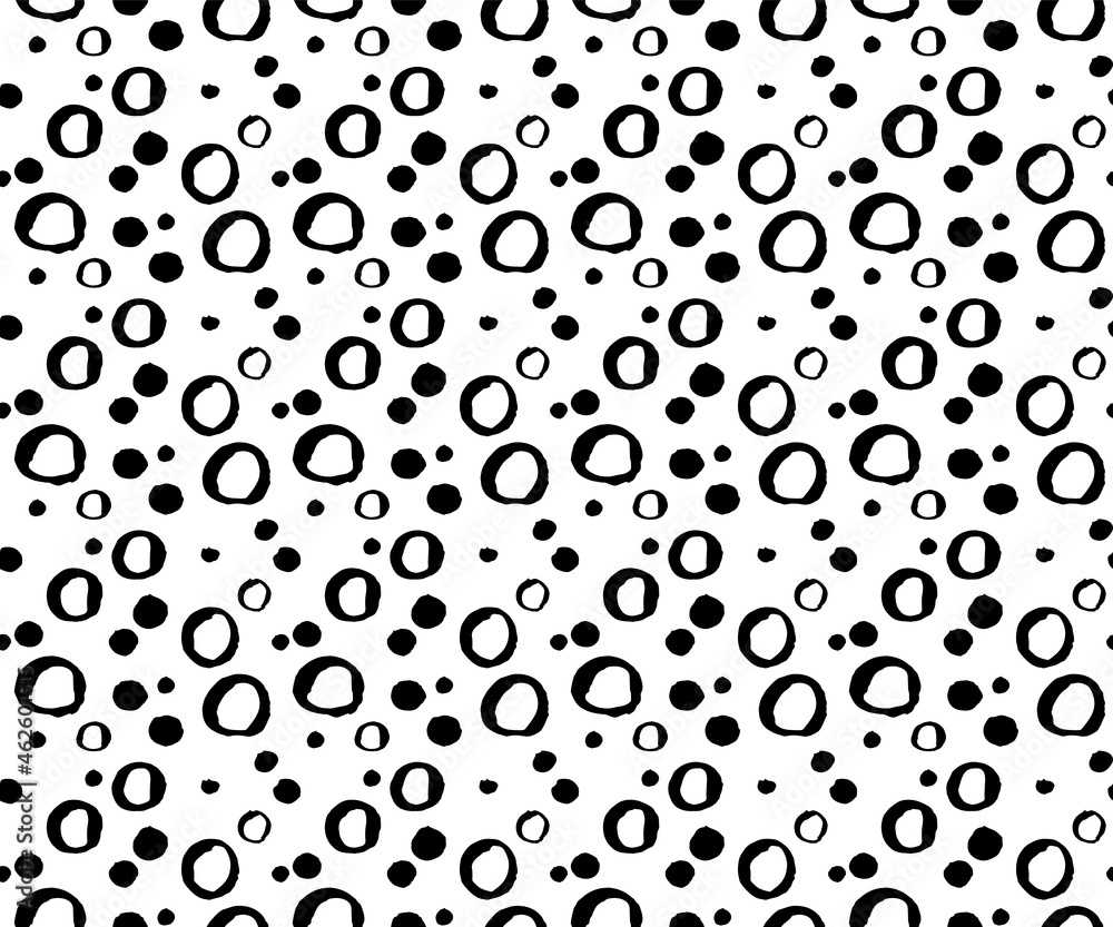 Seamless hand drawn pattern with colorful dots. Abstract childish texture for fabric, textile, apparel. Vector illustration