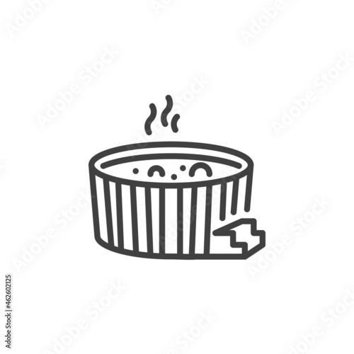 Hot jacuzzi tub line icon