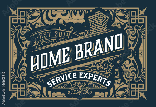 Western card with vintage style