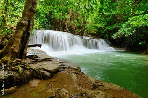 Huai Mae Khamin Waterfall, Kanchanaburi Province  photo