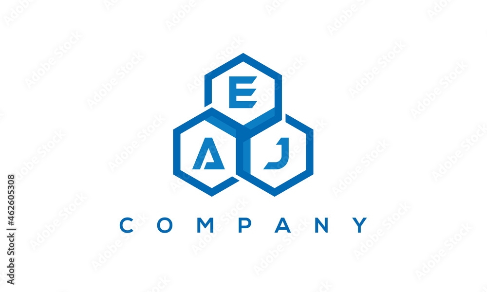 EAJ three letters creative polygon hexagon logo	