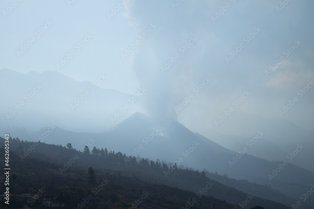 View of La Palma volcanic eruption 2021