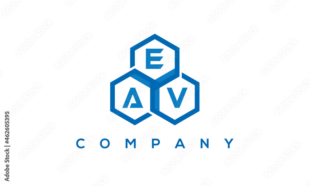 EAV three letters creative polygon hexagon logo EAV three letters creative polygon hexagon logo