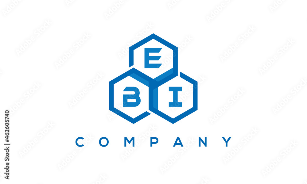 EBI three letters creative polygon hexagon logo EBI three letters creative polygon hexagon logo