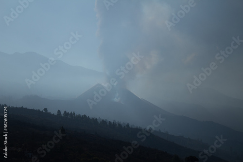 View of La Palma volcanic eruption 2021