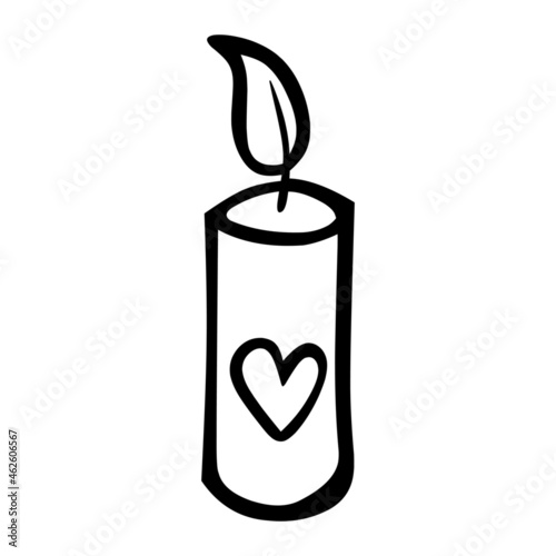 love candle of wedding hand drawn illustration
