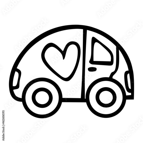 Wallpaper Mural car marriage of wedding hand drawn illustration Torontodigital.ca