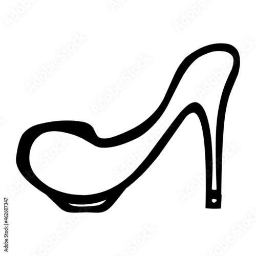 shoes high heels of wedding hand drawn illustration