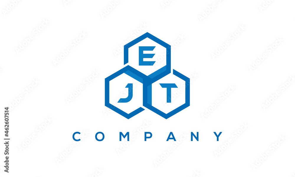EJT three letters creative polygon hexagon logo	