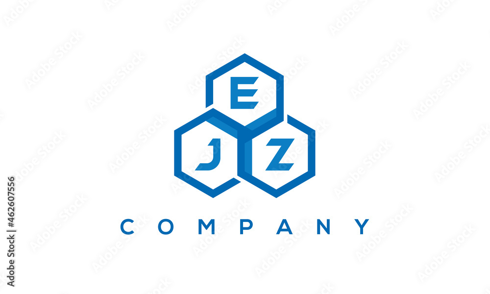 EJZ three letters creative polygon hexagon logo	