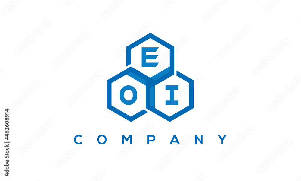 EOI three letters creative polygon hexagon logo EOI three letters creative polygon hexagon logo