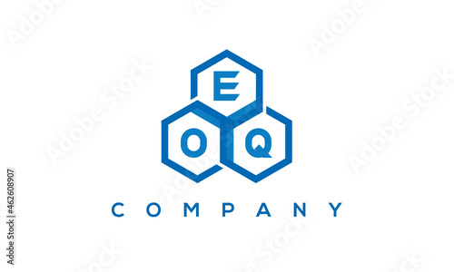 EOQ three letters creative polygon hexagon logo 
