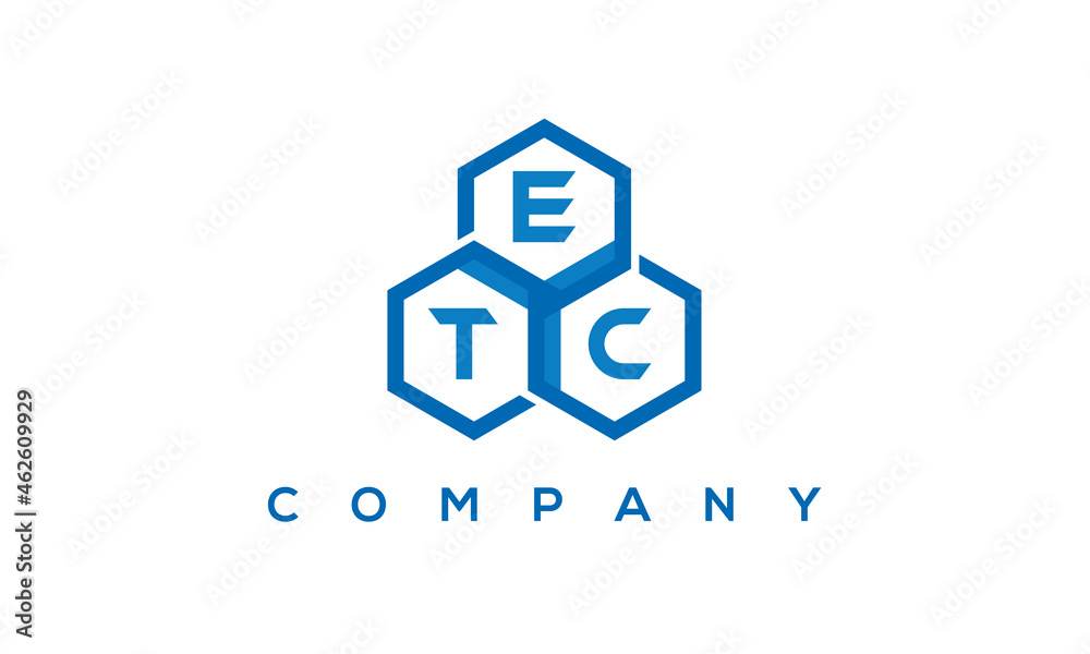 ETC three letters creative polygon hexagon logo