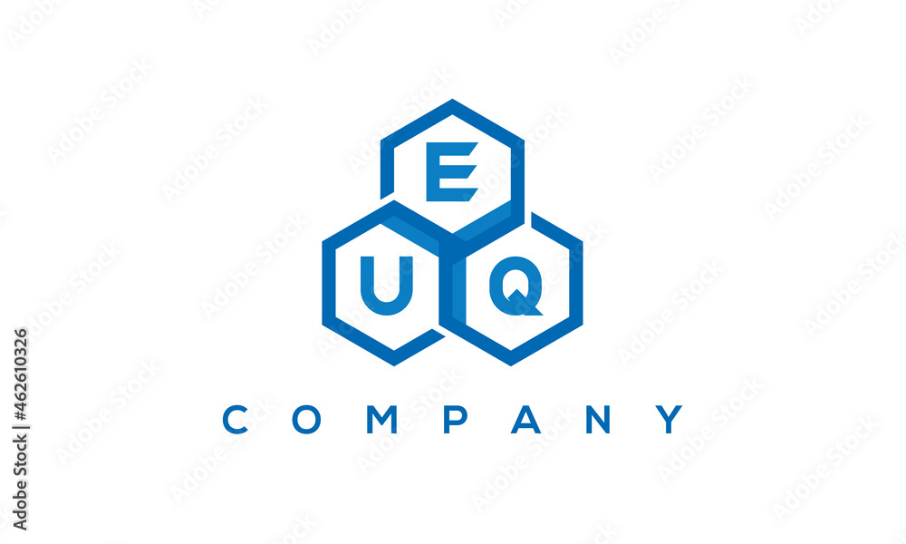 EUQ three letters creative polygon hexagon logo