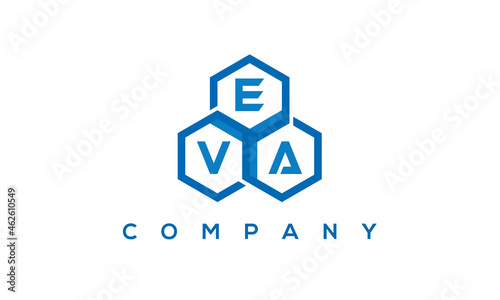 EVA three letters creative polygon hexagon logo