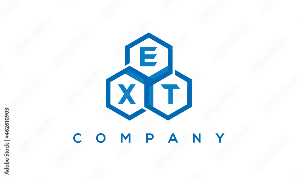 EXT three letters creative polygon hexagon logo