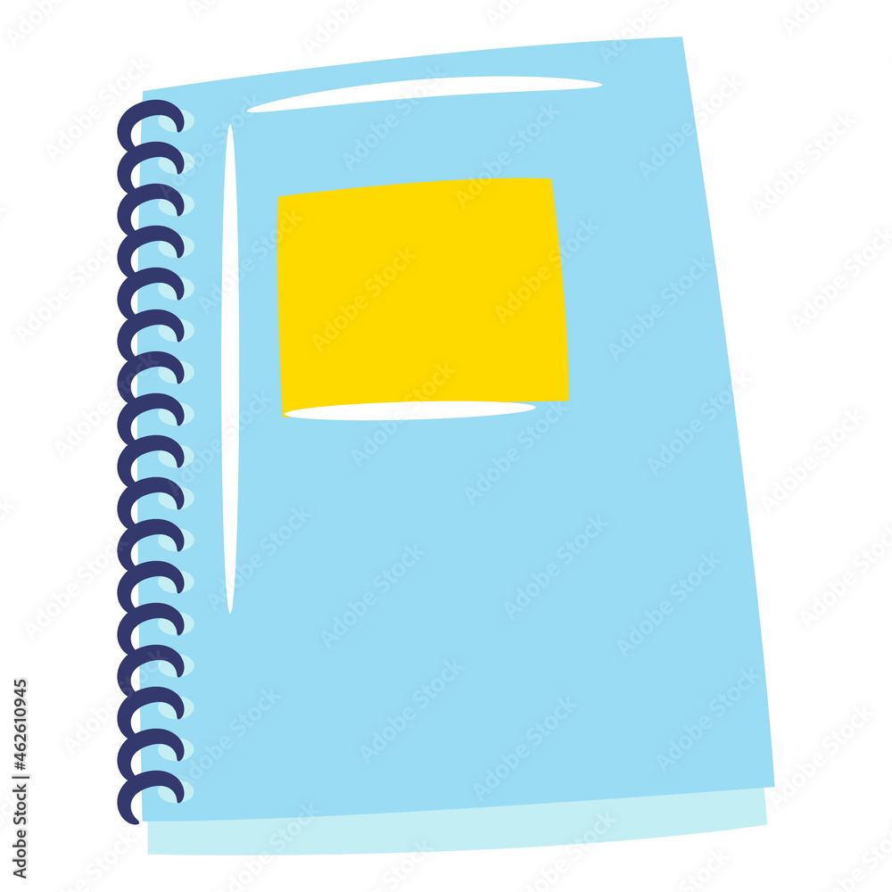 Stylized illustration of closed paper notebook. School or educational icon. Stylized illustration of closed paper notebook. School or educational icon.