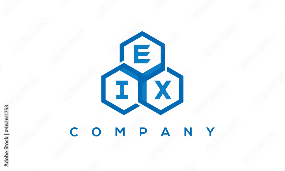 EIX three letters creative polygon hexagon logo