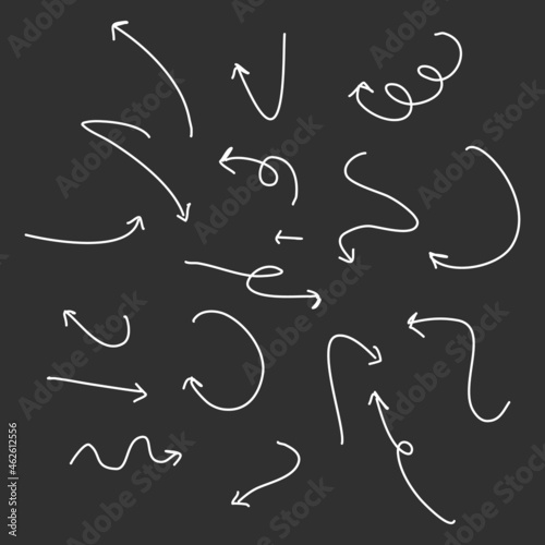 hand draw arrows set. Vector illustration