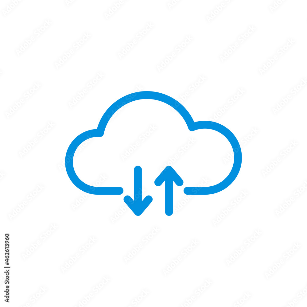 Clouds with arrows up and down icon. Vector line button for web and app Clouds with arrows up and down icon. Vector line button for web and app