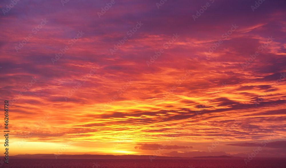 Rare Dramatic Twilight, Fire Sunrise Sky