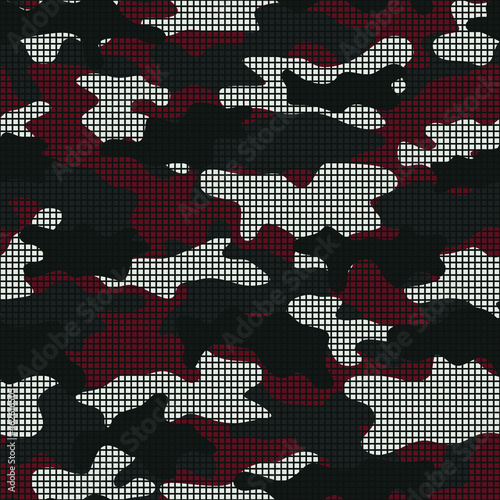 Camouflage with mesh. Seamless pattern. Military pattern.