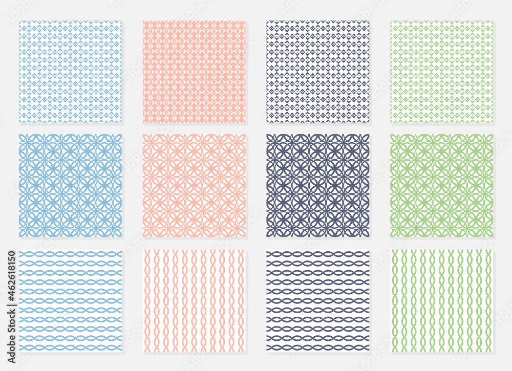 Geometric seamless patterns. Vector illustration