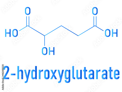2-hydroxyglutarate molecule. Skeletal chemical formula.