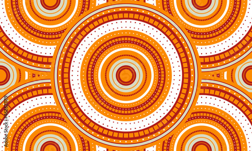 Repeat ethnic Easter circle pattern  seamless pattern