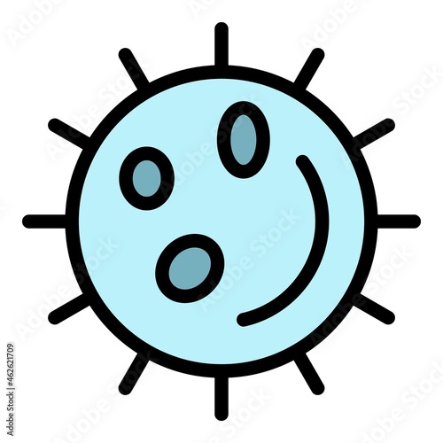 Disease virus icon. Outline disease virus vector icon color flat isolated