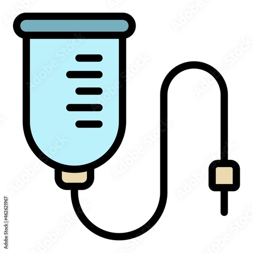 Hospital dropper icon. Outline hospital dropper vector icon color flat isolated